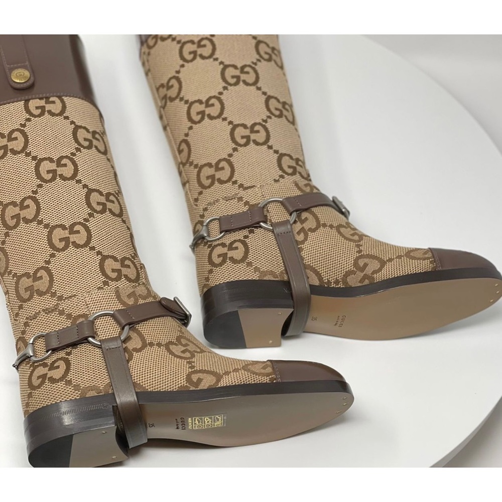 ❗️SOLD OUT ❗️Gucci Knee-high Boots With Harness Euro size 36.5/ US 6.5 Brown - Picture 13 of 17